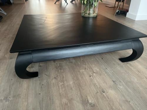 Mooie vierkante zwarte salon tafel 120x120