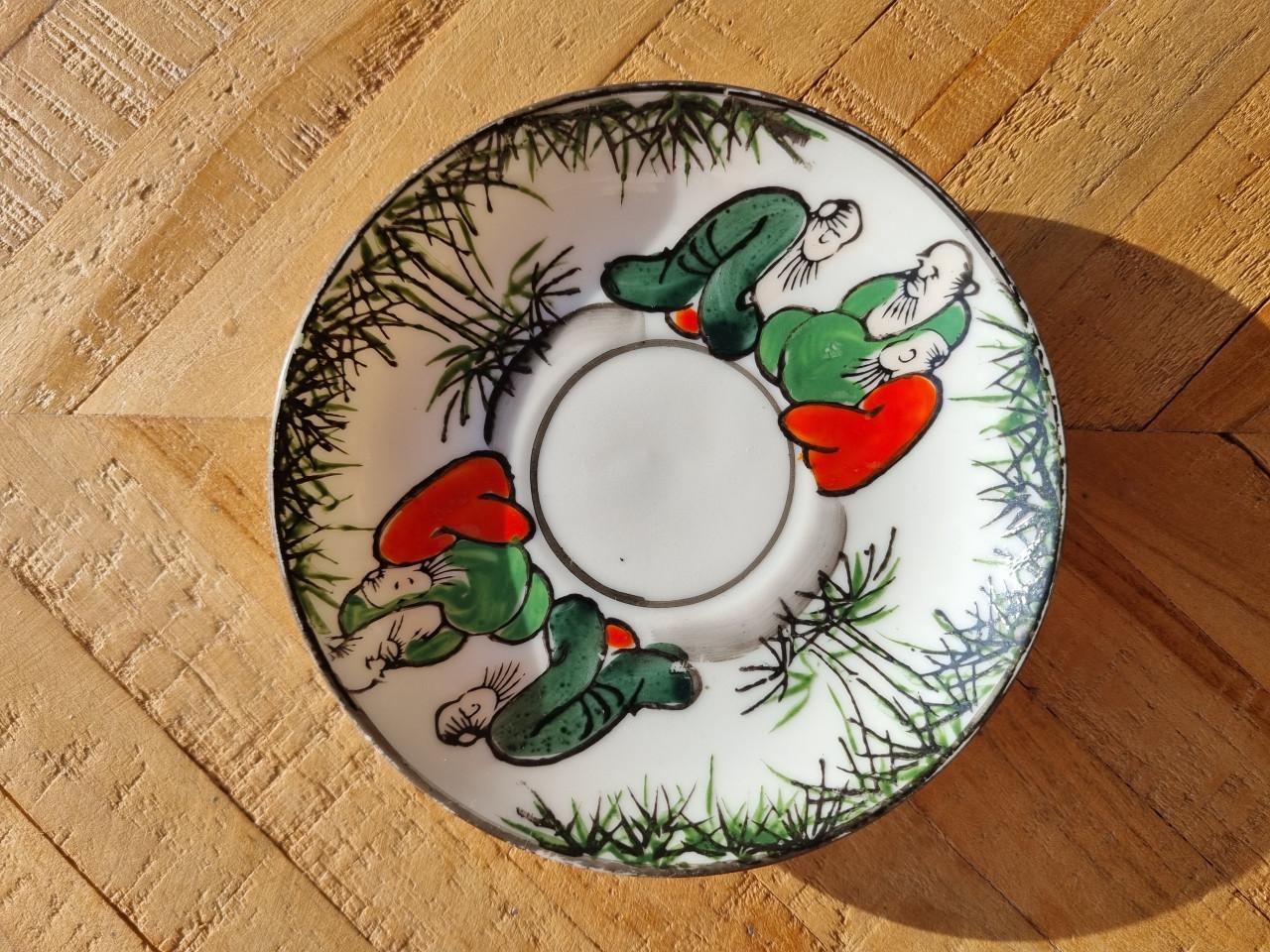 Prachtige Chinese kop-en-schotelset