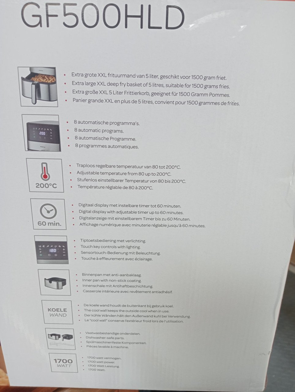 Nieuwe airfryer tekoop