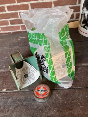 Kogelvanger met schietschijfkaartjes