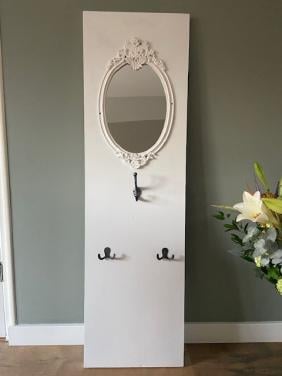 Brocante kapstok/spiegel