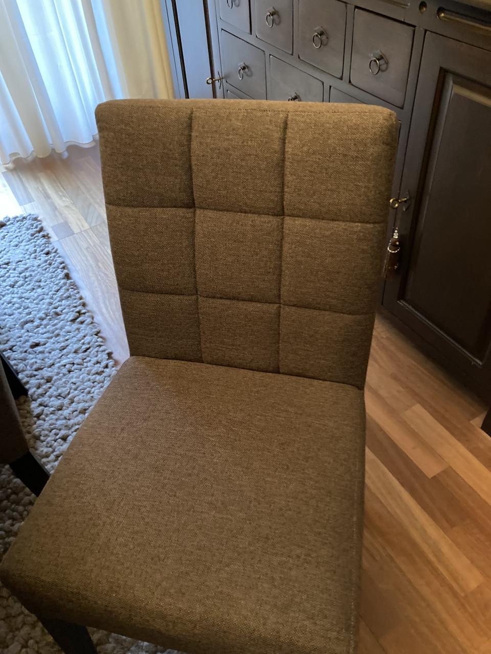 Set van 6 eetkamerstoelen Taupe/Bruin stof