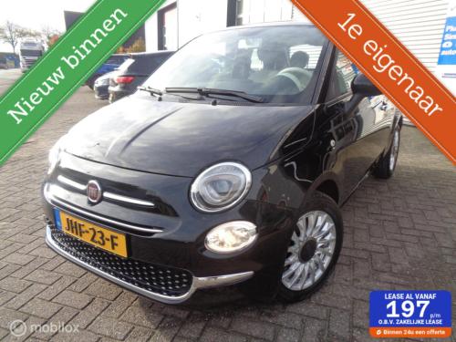 Fiat 500 1.0 hybrid lounge/big navi/carplay/dab/airco/cruise/lm velgen/1st 