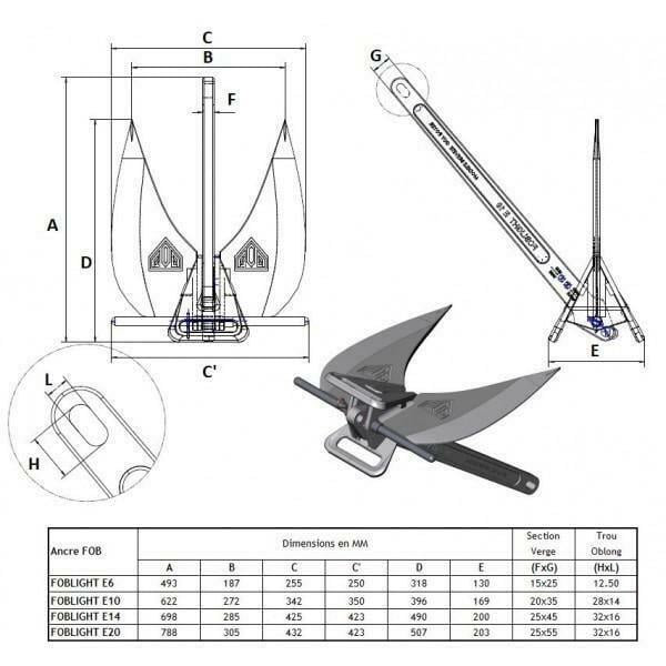 Te koop of ruilen: FOB anker, FOB-light E14, Aluminium anker.