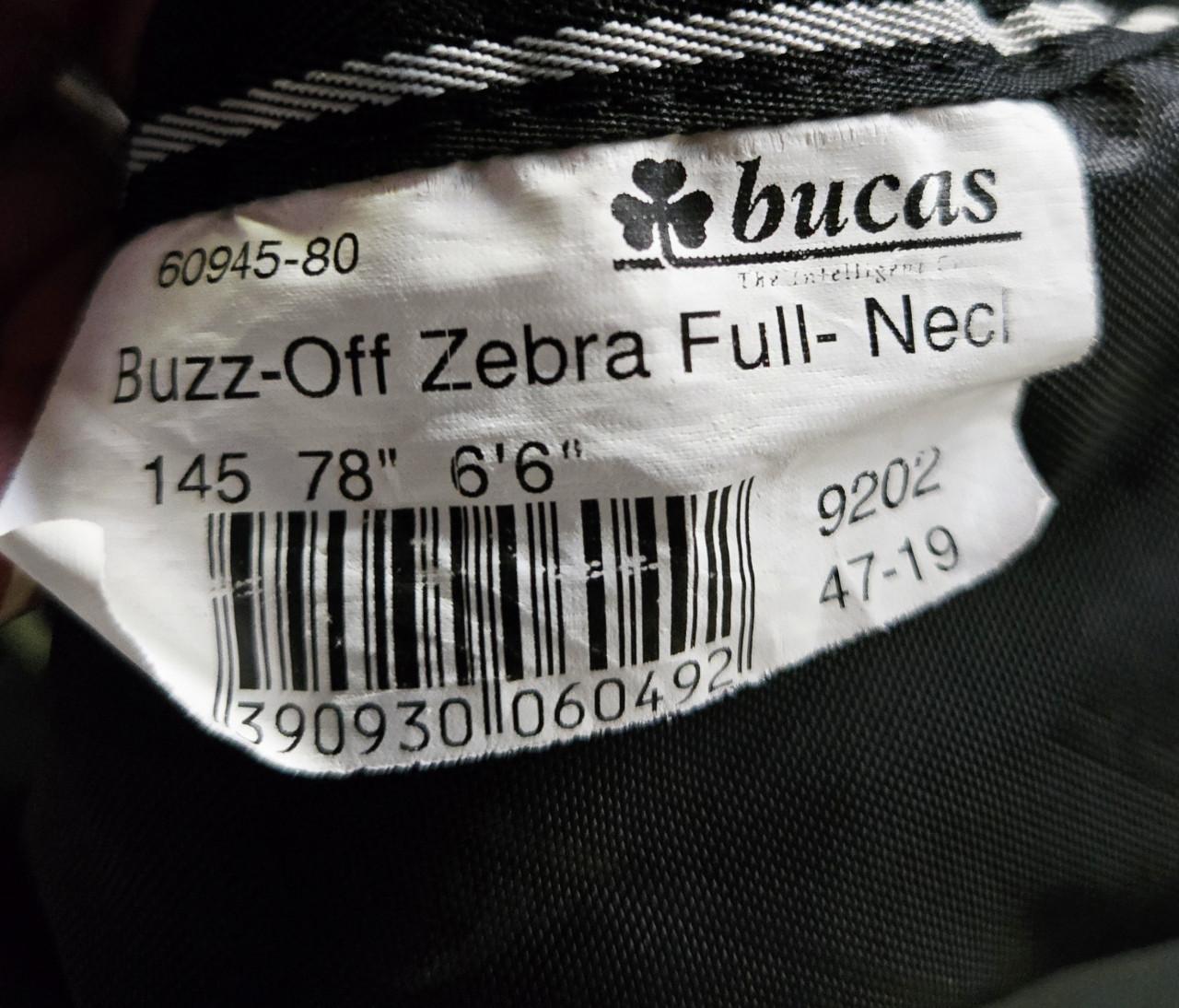 Bucas zebra UV/vliegen deken