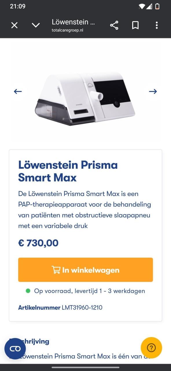Nieuwe slaapapneu apparaat