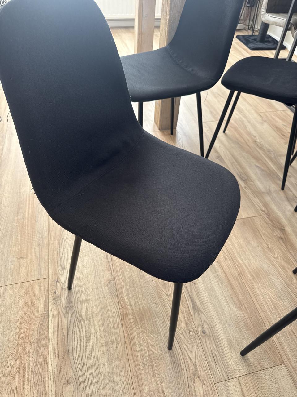 6 zwarte eettafel stoelen