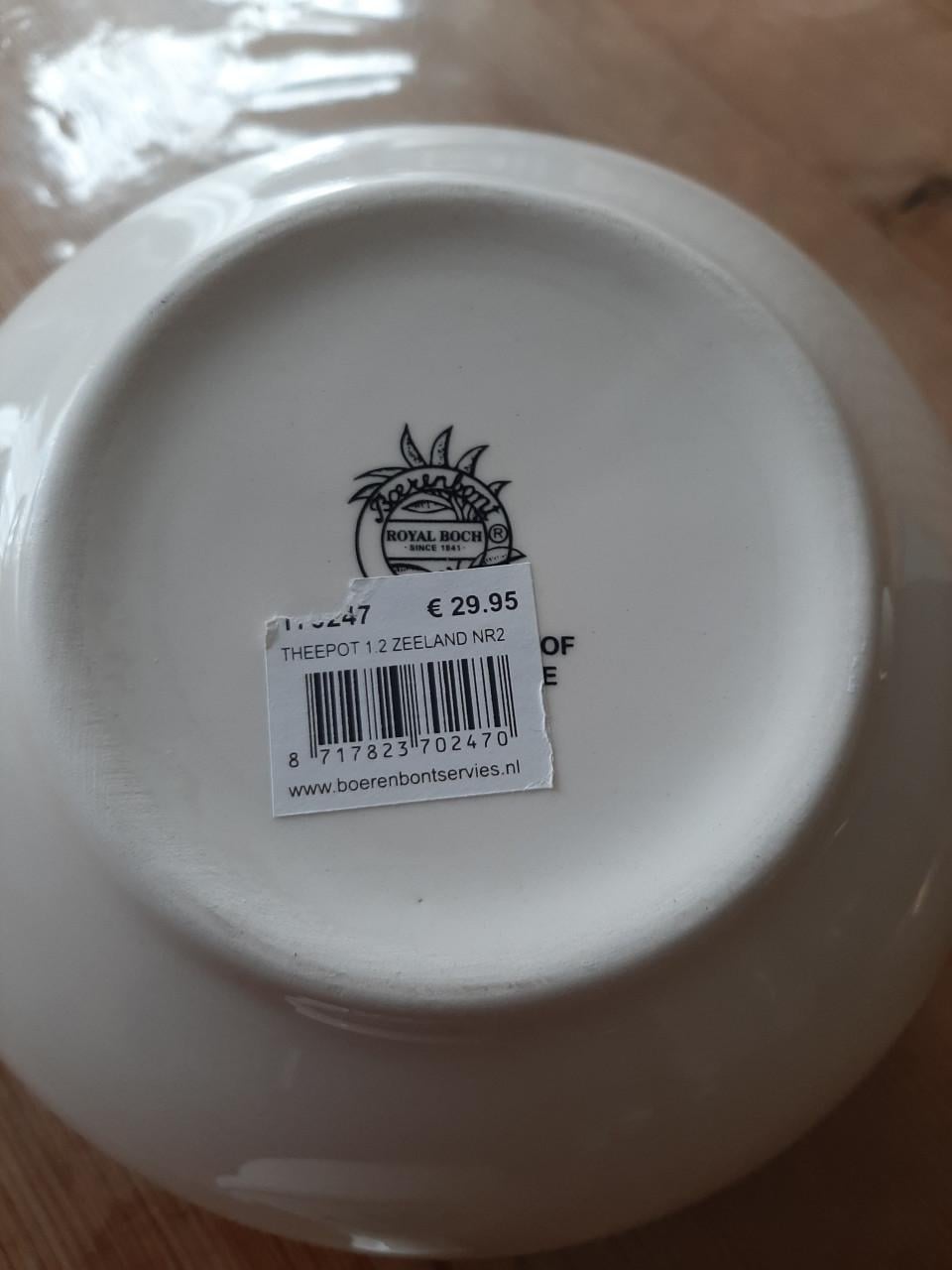 BOERENBONT BOCH - THEEPOT MET DEKSEL -  IS NIEUW