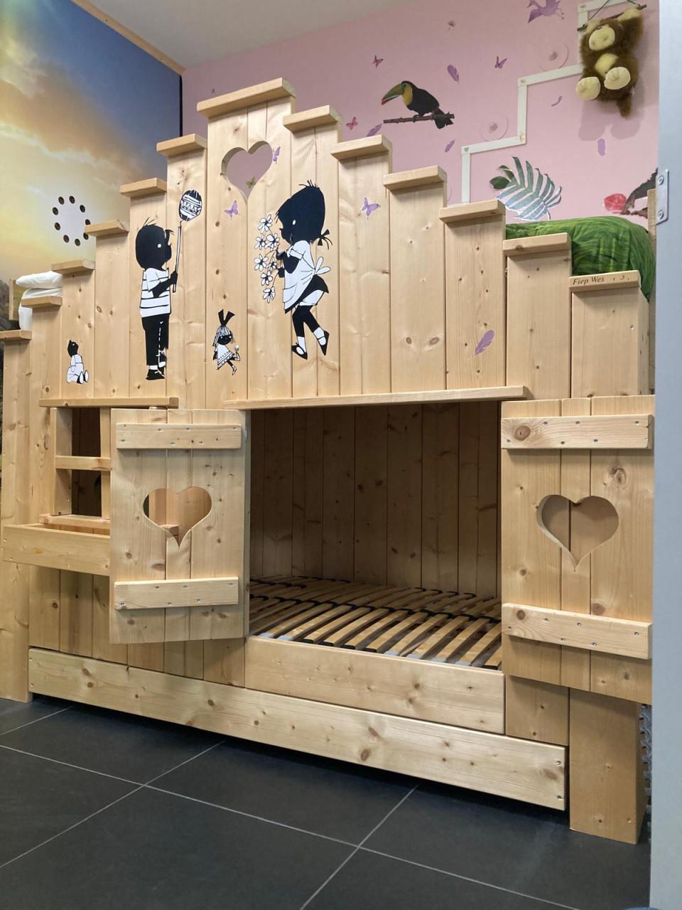 Kinderbed 200x90 Bedhuisje Huisbed stapelbed 3 persoons