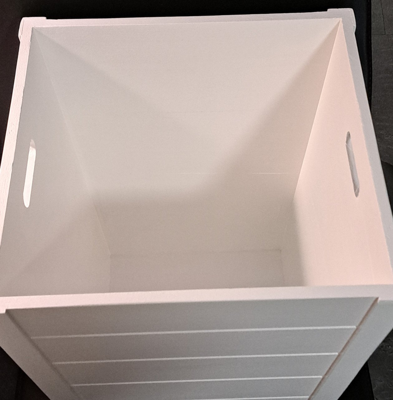 Witte houten opbergbox voor speelgoed e.d.