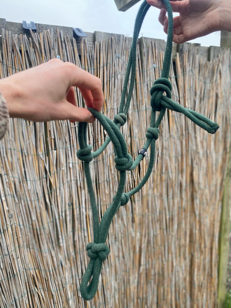 Touwhalster groen pony