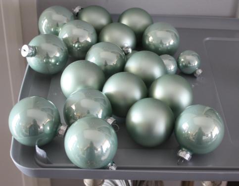 Set van 21glazenkerstballen mintgroen mat en glimmend