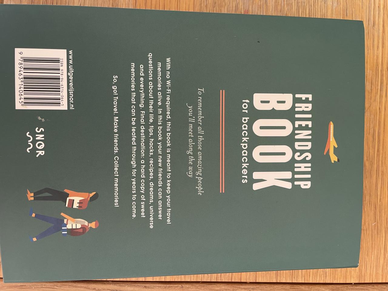Friendship book for backpackers