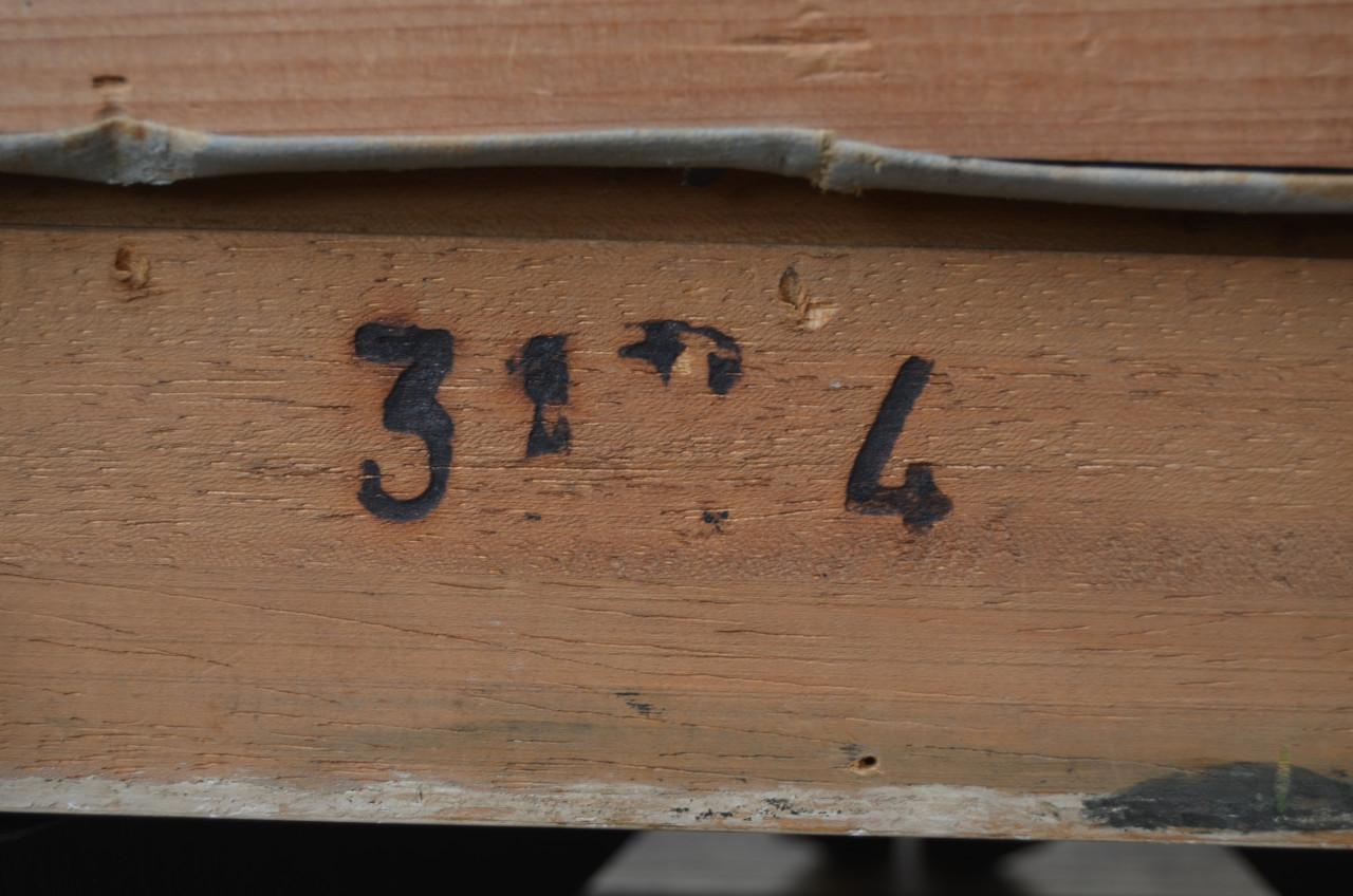 Olie op doek boerderijtje in landschap 19e eeuws.