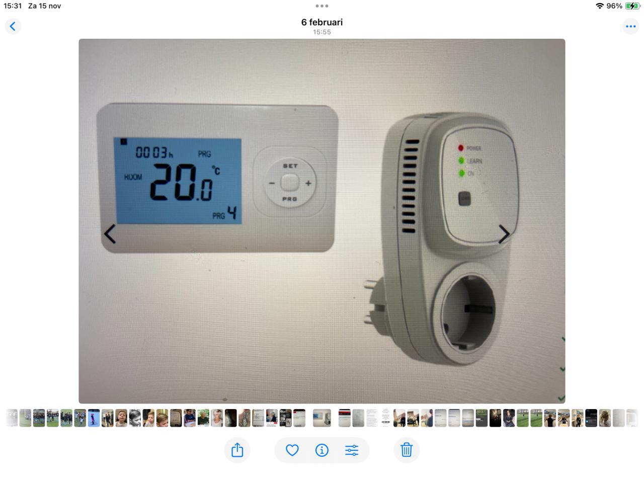 Thermostaat met ontvanger.