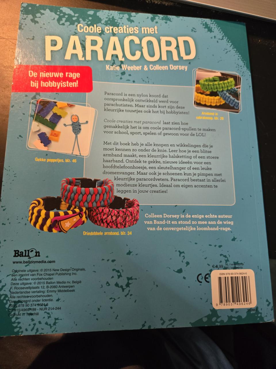Boek, "Coole creaties met Paracord" 2015