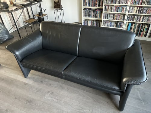 2 zits leren bank zwart