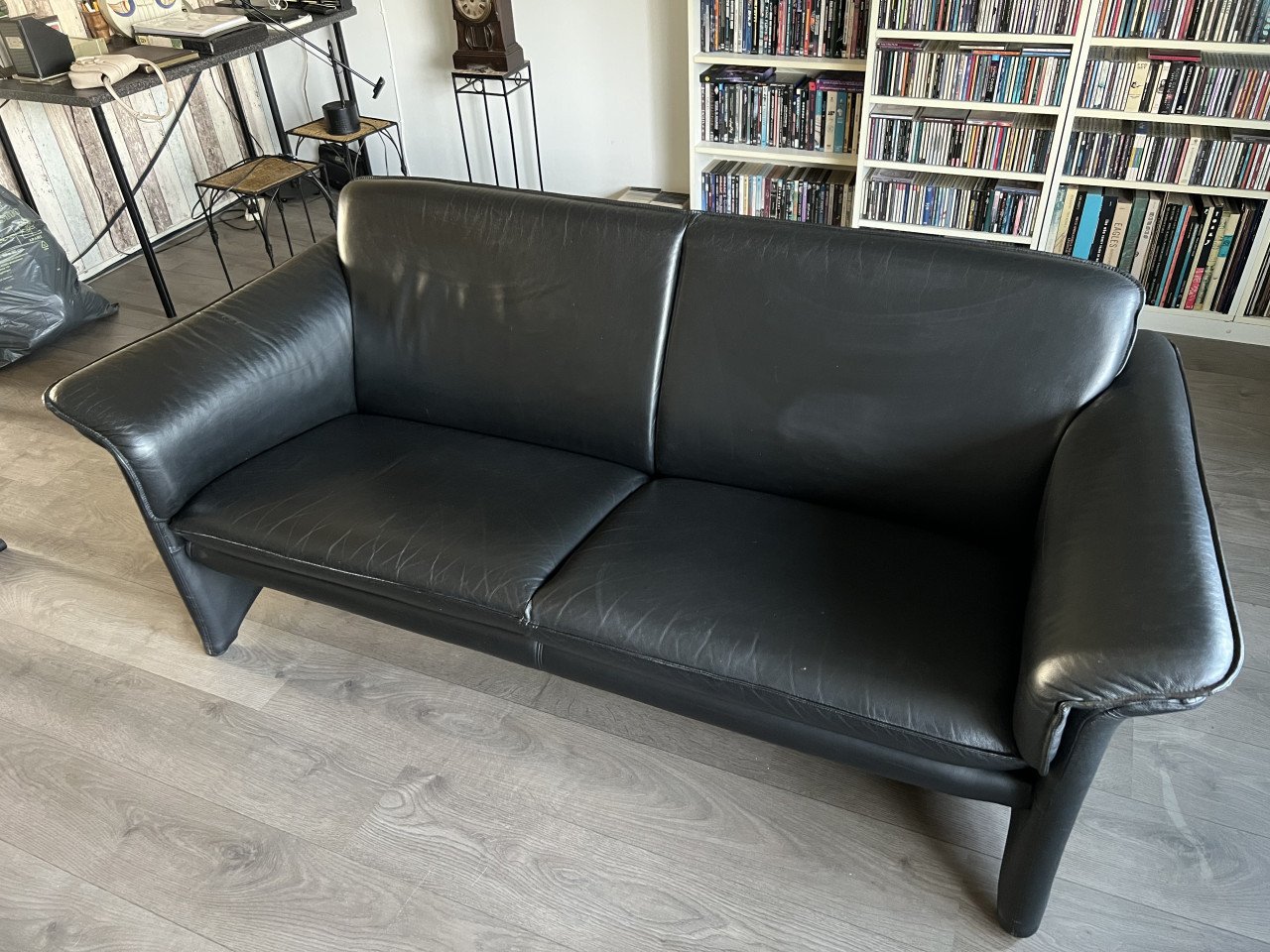 2 zits leren bank zwart