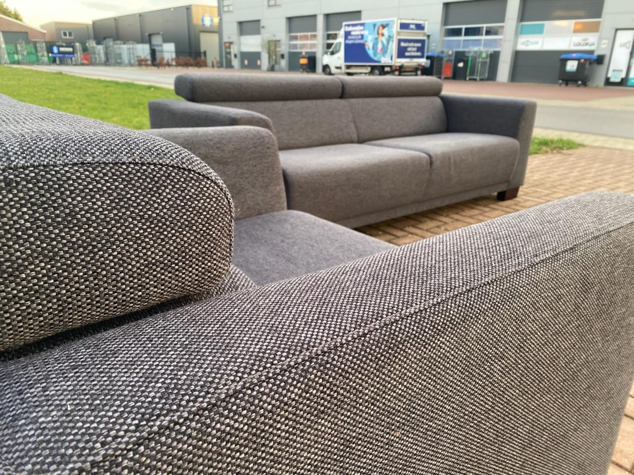 Montèl Donkergrijze Stoffen Bankstel– Gratis Levering NL