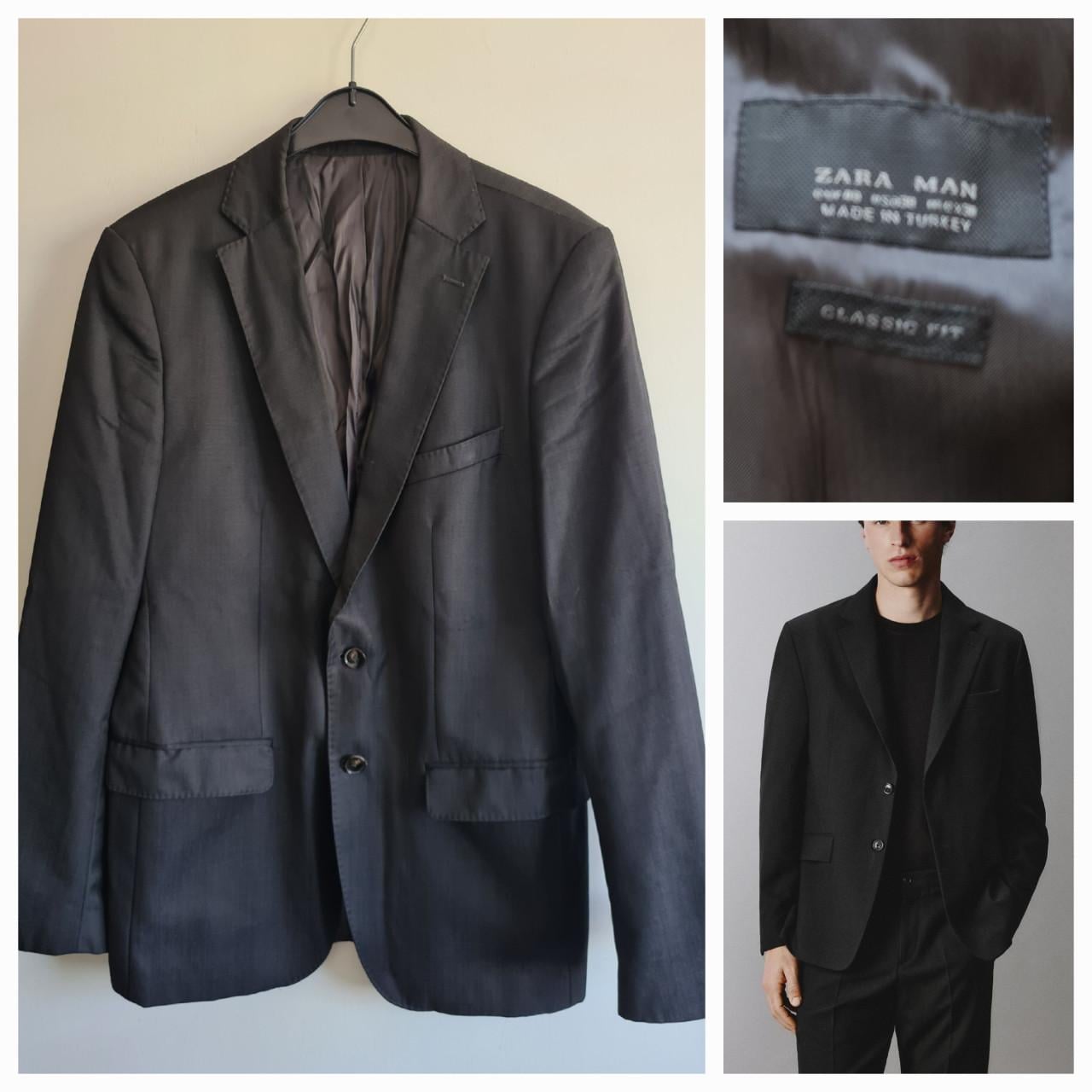 Zara Man Stijlvolle zwarte blazer van 100% wol. Maat M