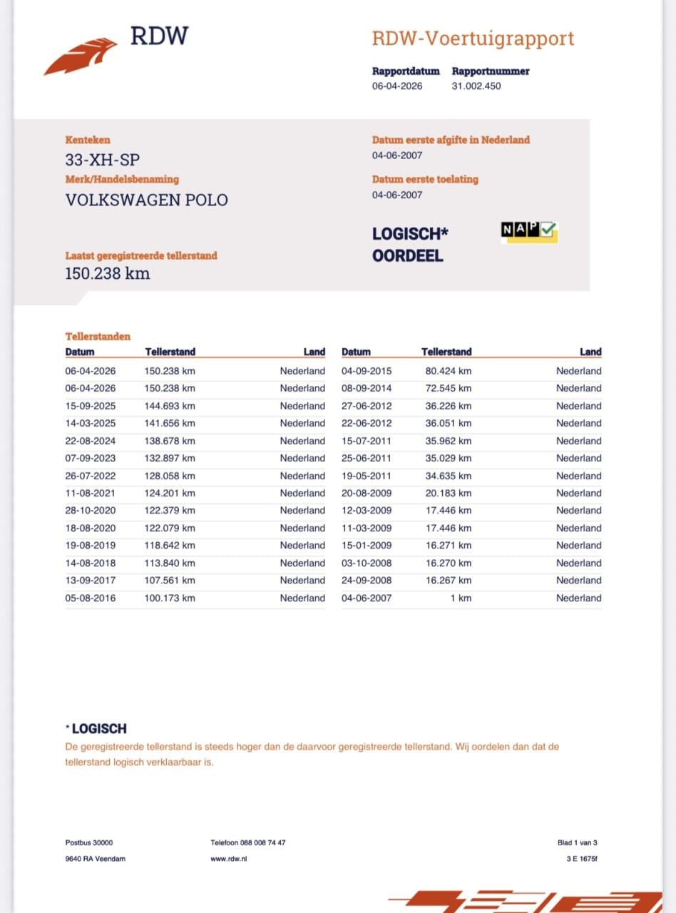 Volkswagen Polo 1.2 40KW 2007 Blauw | NAP