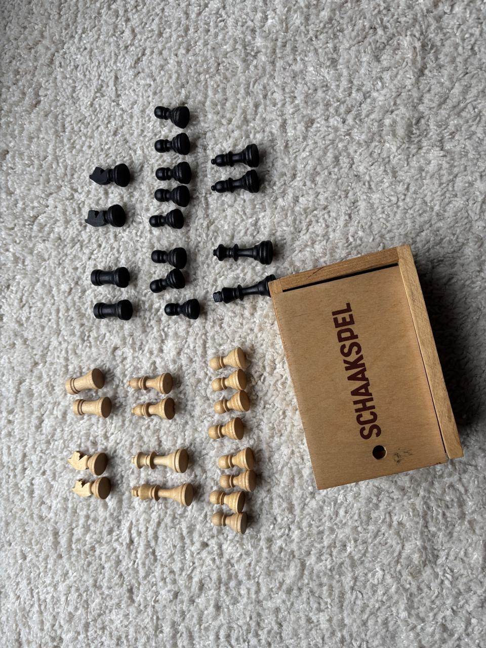 Dam en schaakspel met bord