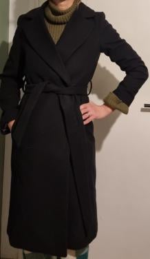 H&M Zwarte Lange Jas Maat 34