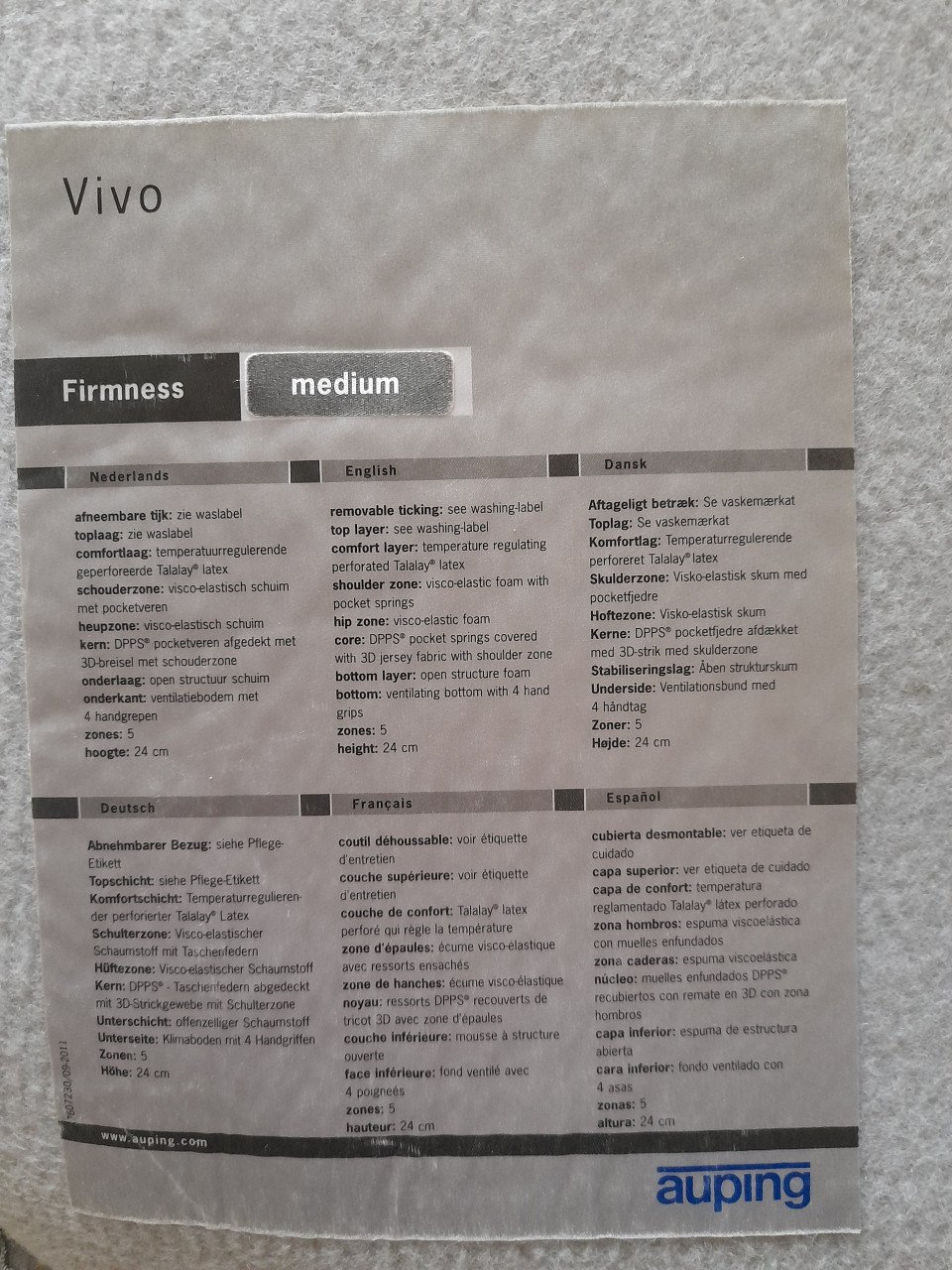 Auping vivo matras (z.g.a.n.)