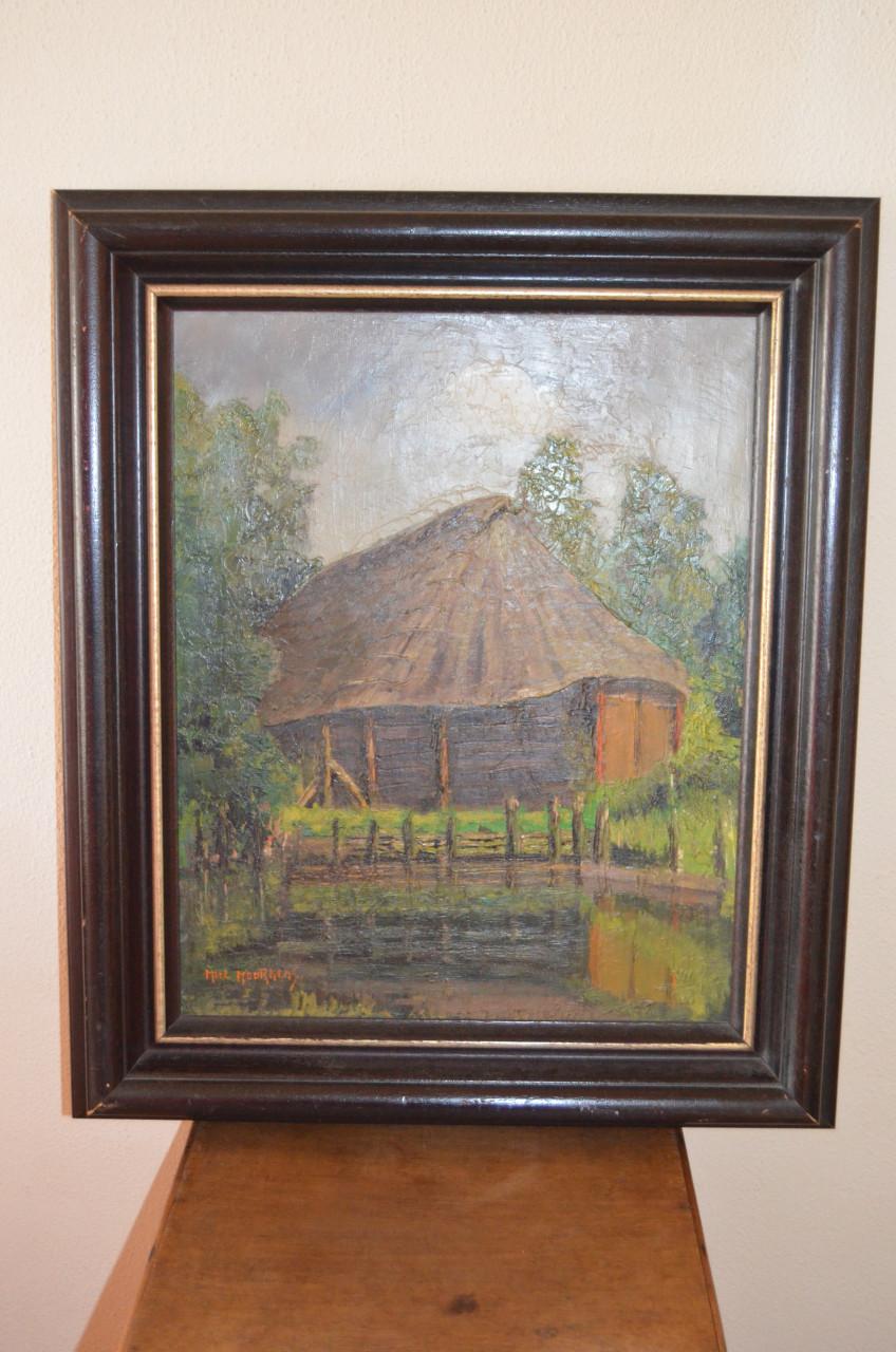 Olieverfschilderij Miel Moorkens, Hoeve in Strijbeek