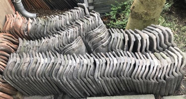 Mooie oude blauwe Oude Holle/Boomse pannen