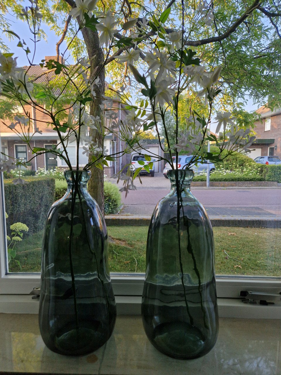 Mooie blauw glazen vazen