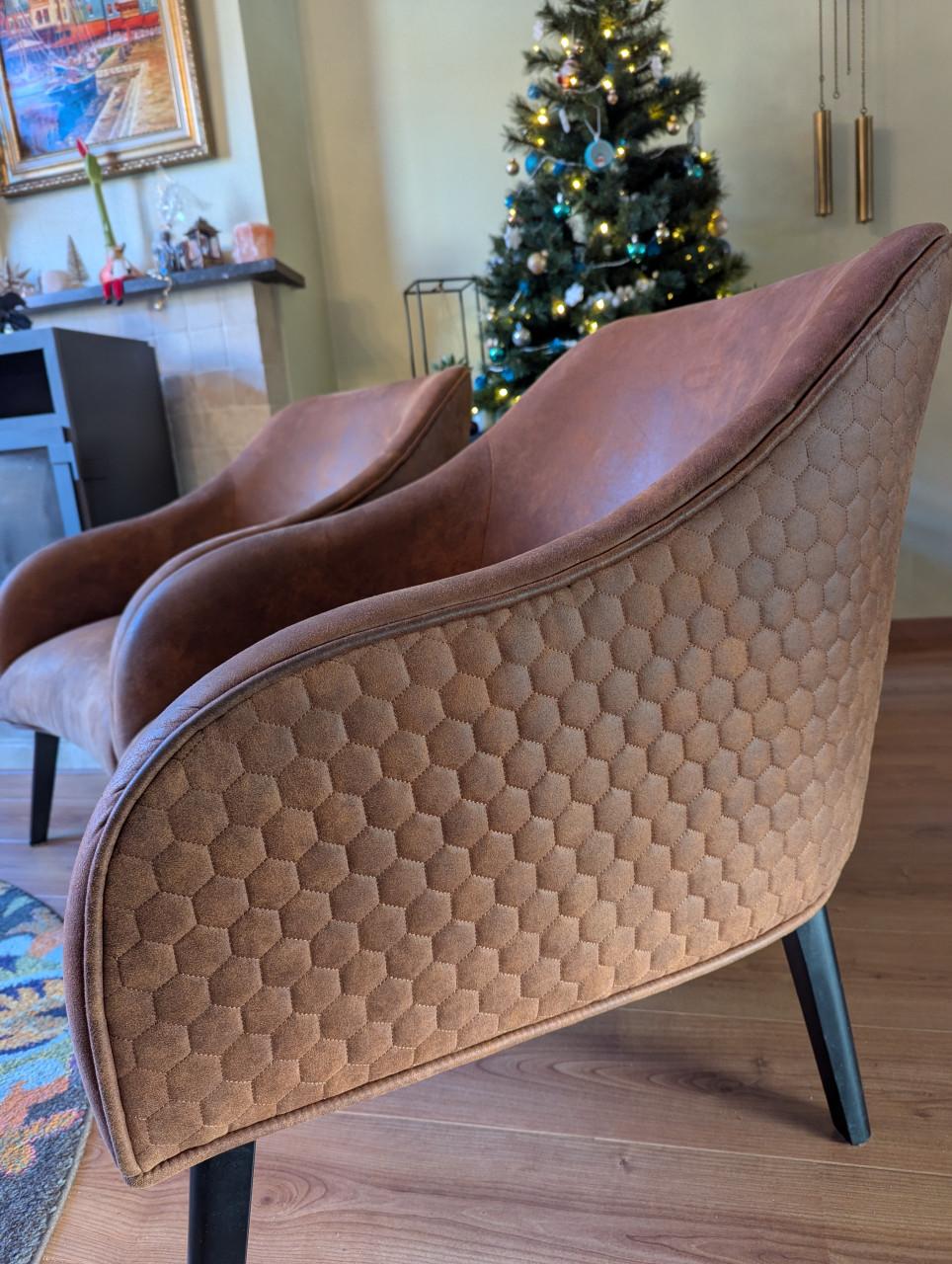 2 prachtige stoeltjes / fauteuil congac