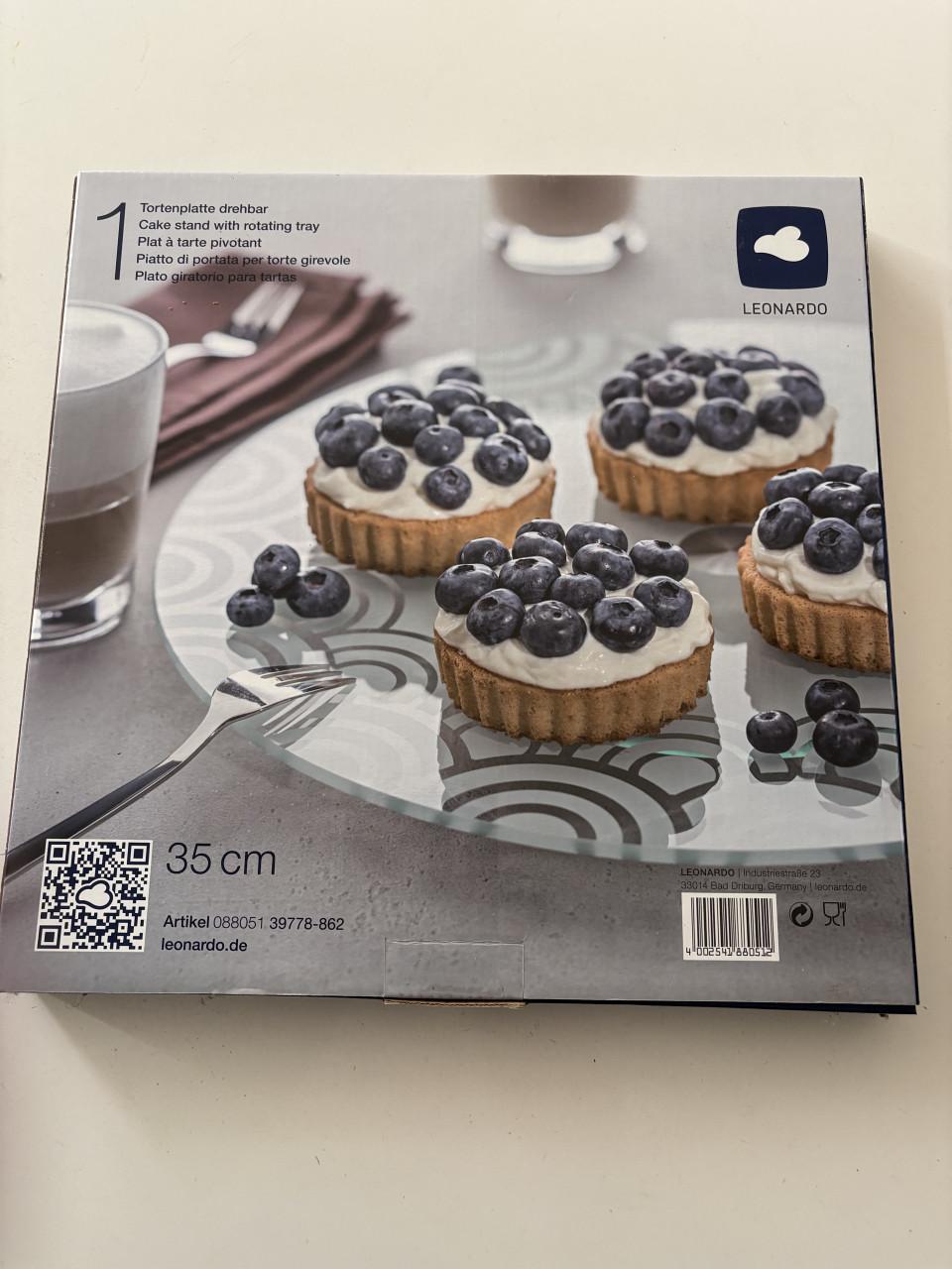 Taartbord draaibaar 35 cm NIEUW