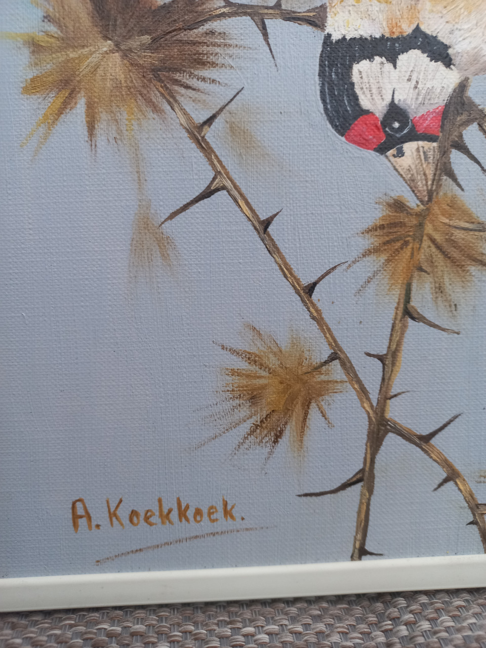 Prachtige Schilderij Twee Puttertjes .