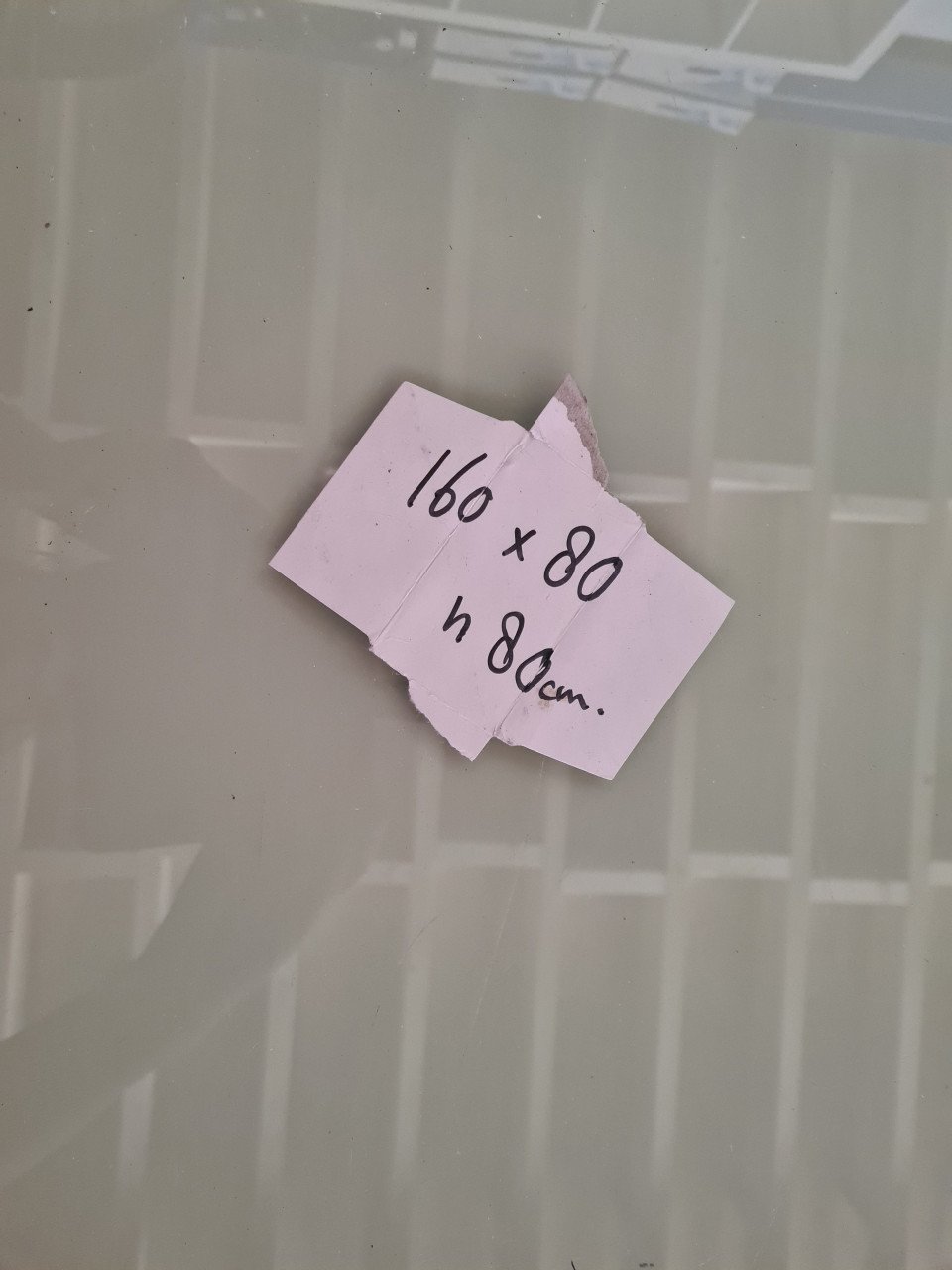 Tuintafel Rvs+ melkglas 160x80x80