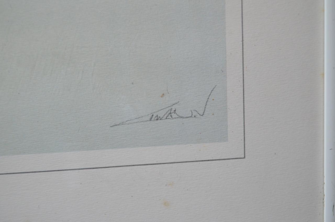 Litho 'Jockey te paard' Twan vd Vorstenbosch, gesigneerd