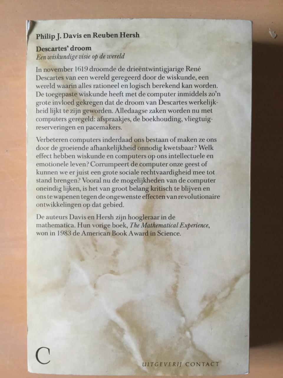 Descartes' droom Philip J,Davis & Reuben Hersh