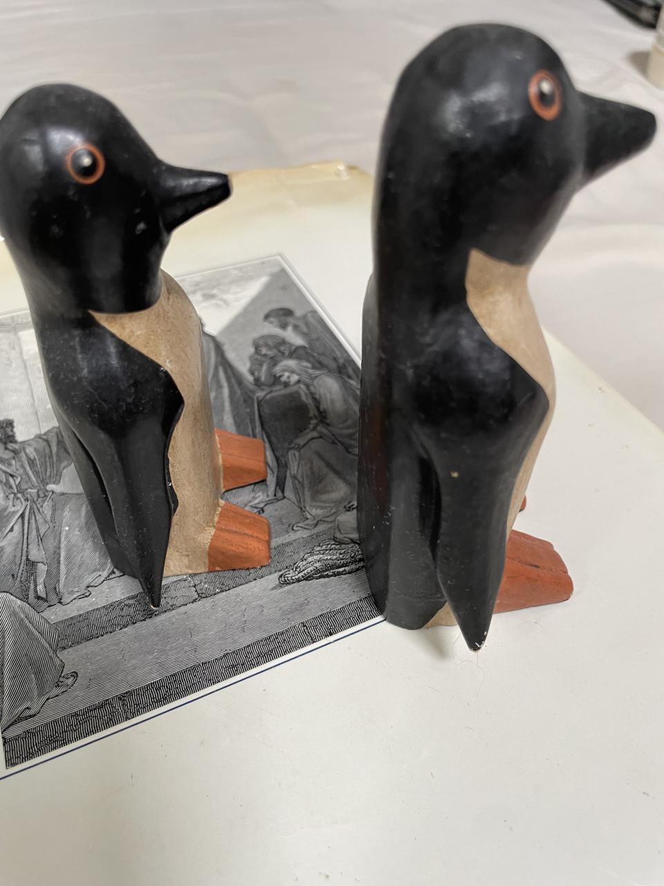 2x Houten Pinquins
