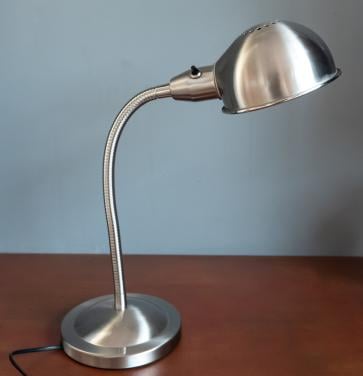 Stoere industriële IKEA lamp van geborsteld rvs z.g.a.n.