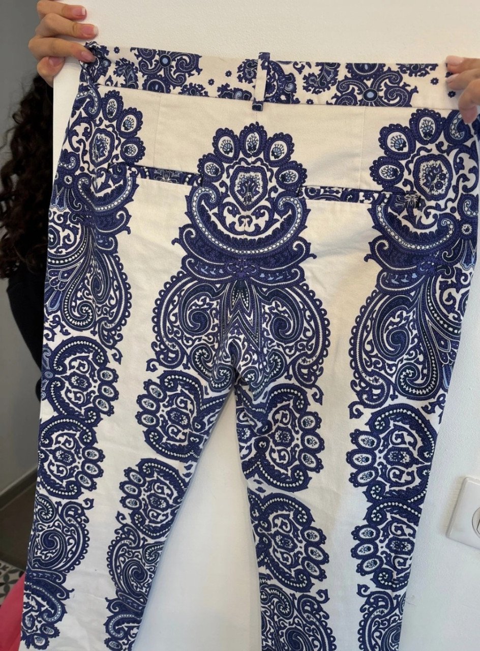Broek blauw wit van de Zara maat 40