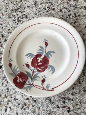 Frans Roze/blauw bord /schaal van Longwy