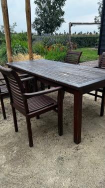 Tuintafel set Teakhout