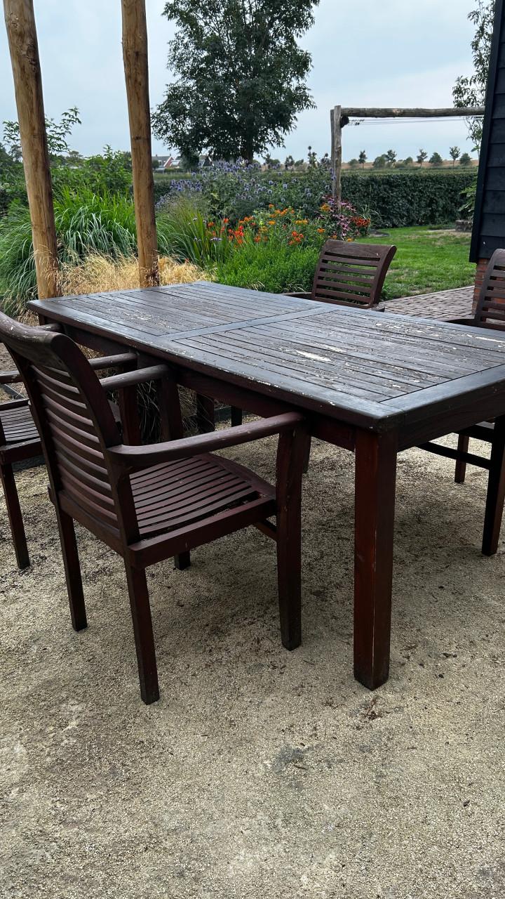 Tuintafel set Teakhout