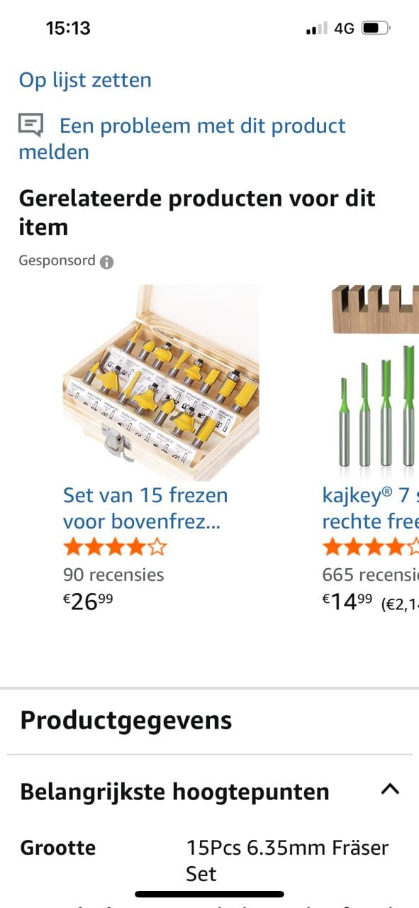 Bovenfreesmachine Master OF750 met 12 en 35 freessets