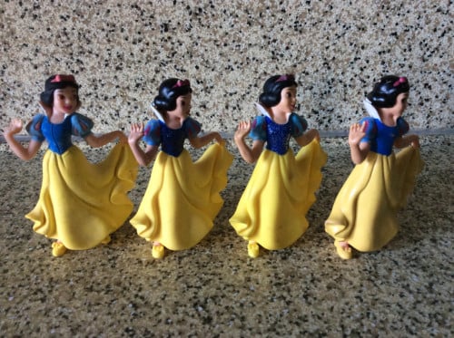 Verschillende rubber Disney figuurtjes, Sneeuwwitje etc.