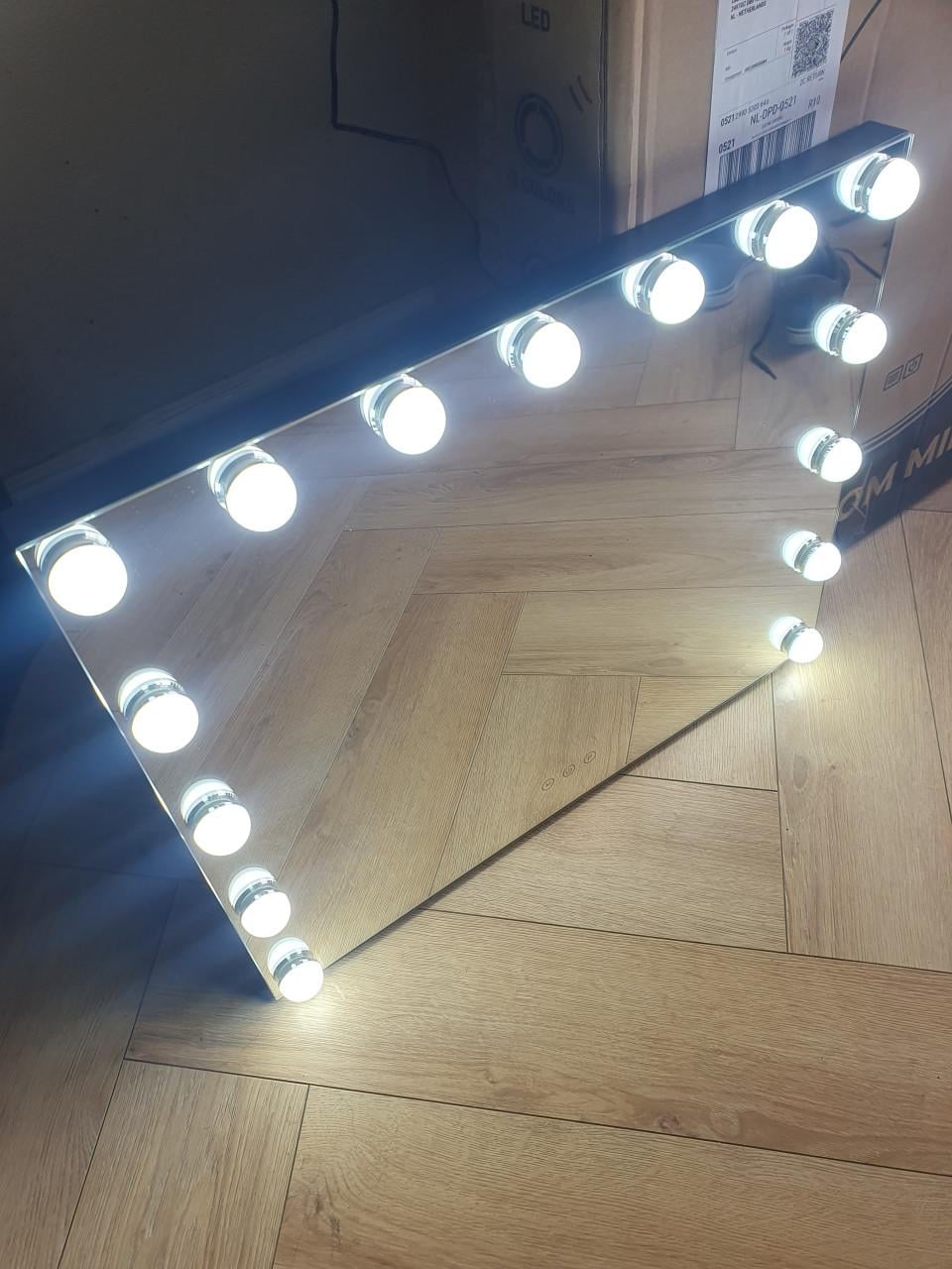 Bayt Hollywood spiegel met verlichting • make-up spiegel zwart • 58x46 cm