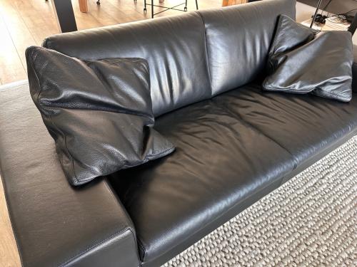 Zwart leren bankstel Pode/Leolux