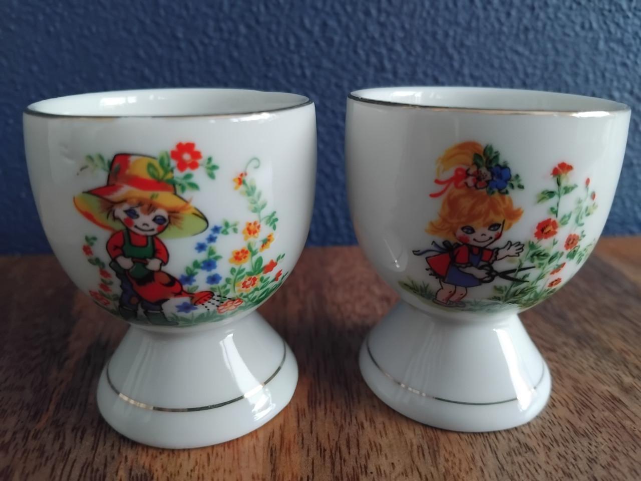 Vintage 60's Eierdopjes Porselein