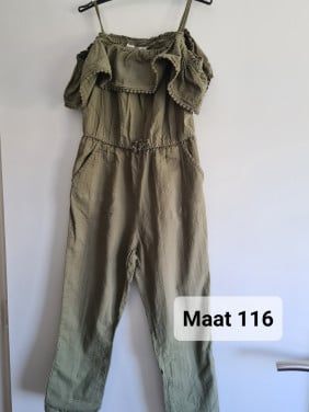 Kaki groen jumpsuit van H&M Maat 116