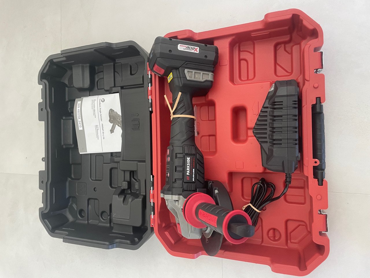 Parkside Performance slijptol met lader en 4ah accu